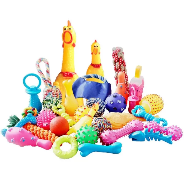 Dog Toy Set – Interactive Ball, Rope, Bone & Squeaky Plush Chew Toys for Small & Large Dogs - Image 6