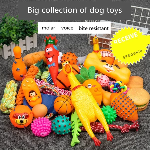 Dog Toy Set – Interactive Ball, Rope, Bone & Squeaky Plush Chew Toys for Small & Large Dogs - Image 2